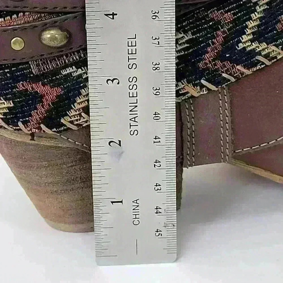 Sbicca Vintage Collection Cleodora Brown Leather Bootie Shoes Sz 8.5 - Picture 15 of 16